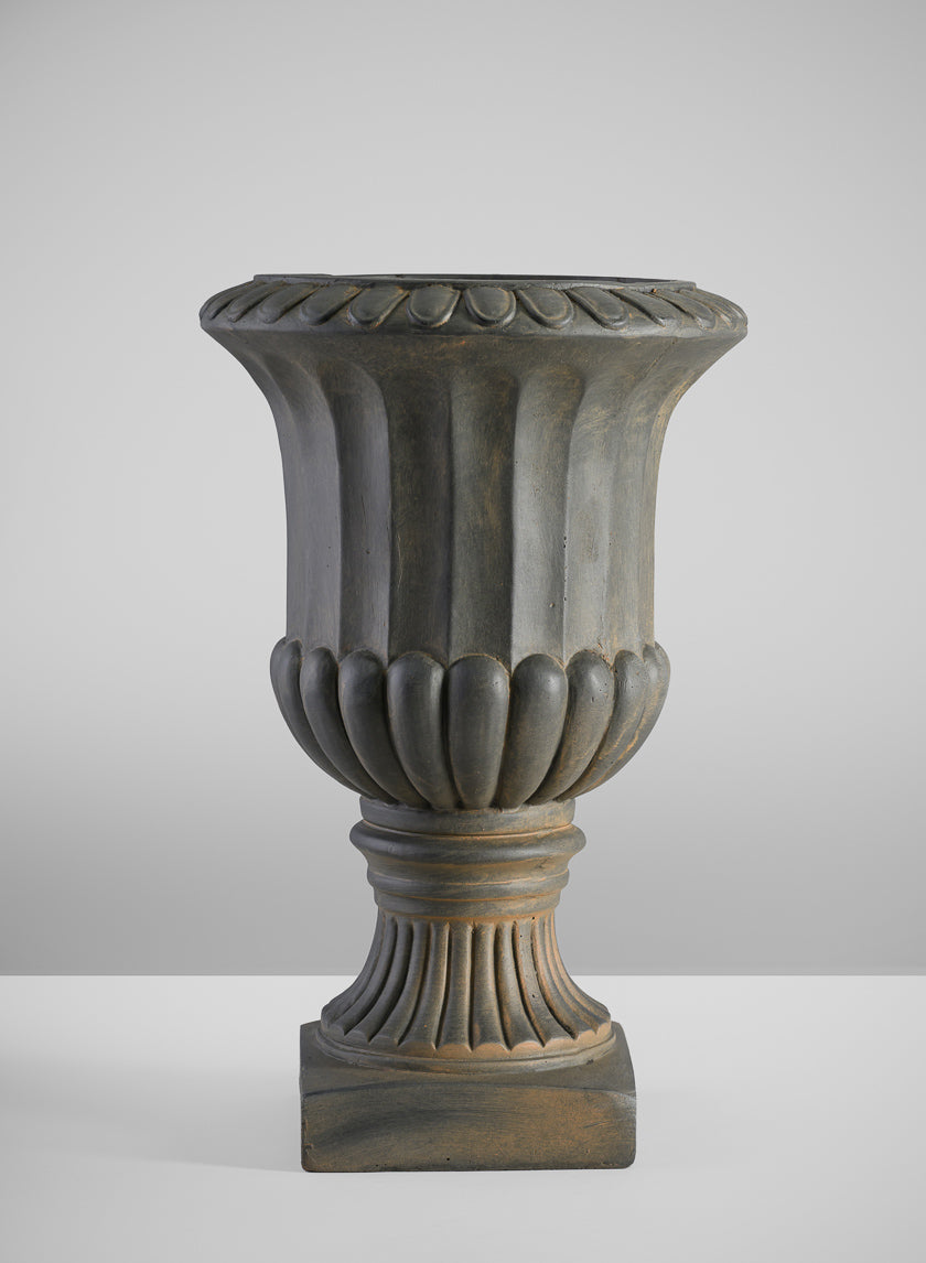 17in Tall Bronze Fiberclay All Weather Urn Decor Jamali-garden