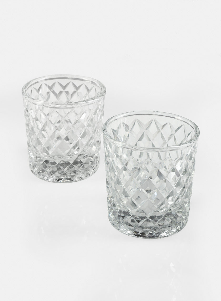3.25in Tall Diamond Glass Votive Decor Jamali-garden