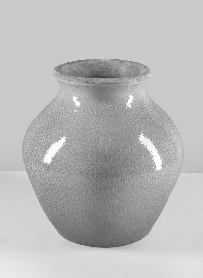 10.5in Tall Trino Speckled Gray Vase Decor Jamali-garden