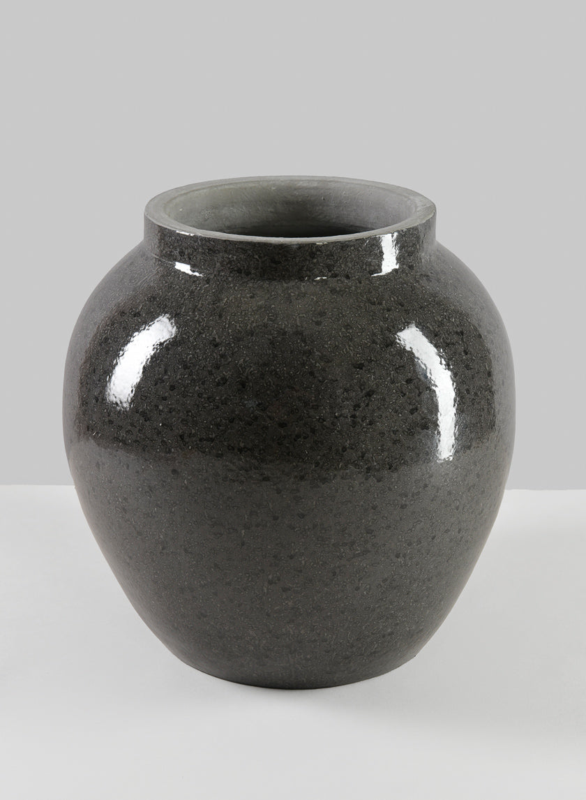 10.5in Tall Migos Gloss Black Ceramic Vase Decor Jamali-garden