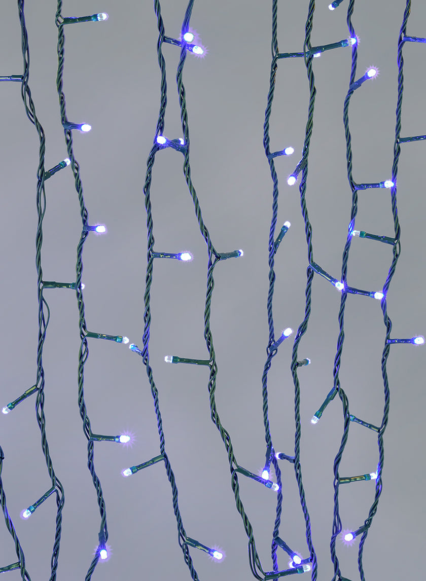 49ft 200 Blue LED Lights in Green Cord Decor Jamali-garden