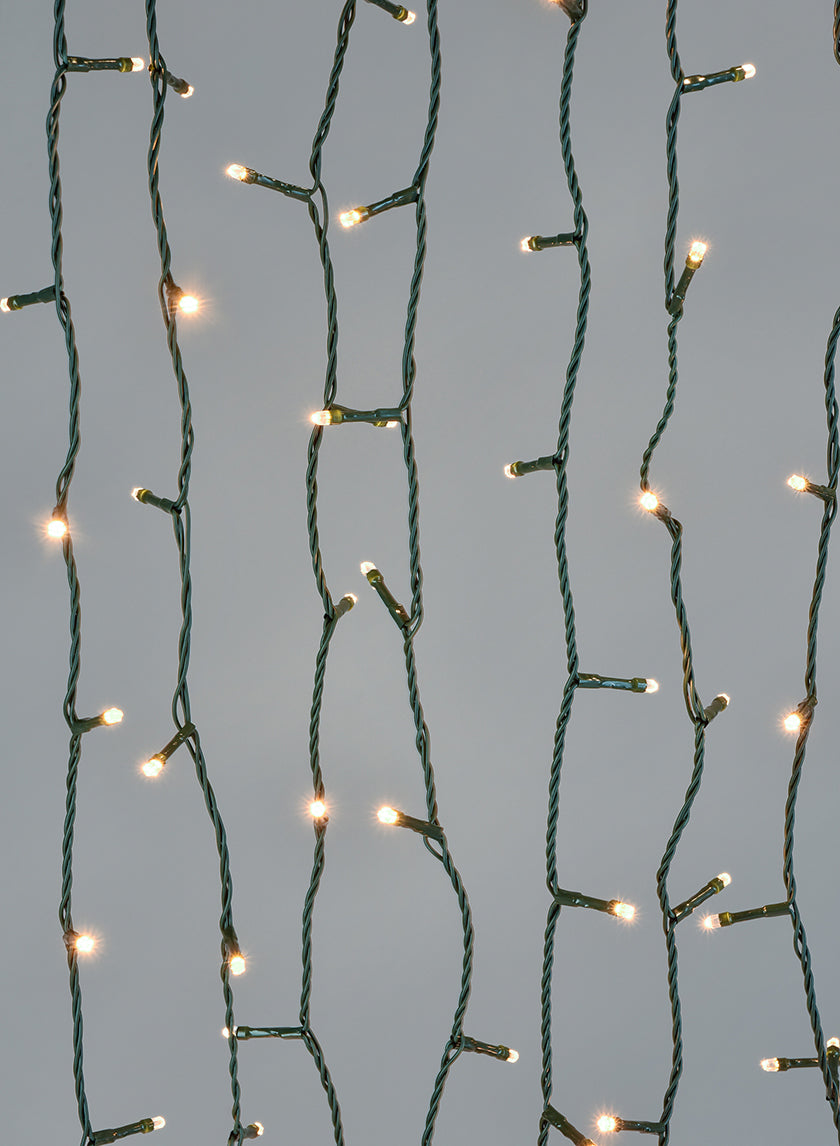 49ft Long Cord 200 Warm White LED Lights Set, Green Cord Decor Jamali-garden
