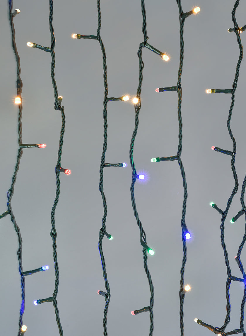 49ft Long Cord 200 Multicolor LED Lights Set, Green Cord Decor Jamali-garden