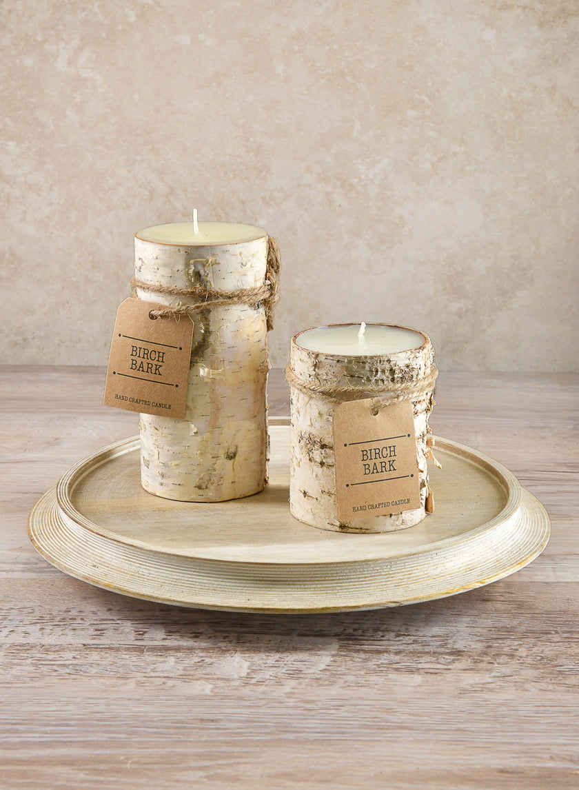 3in Wide Birch Pillar Candle Decor Jamali-garden