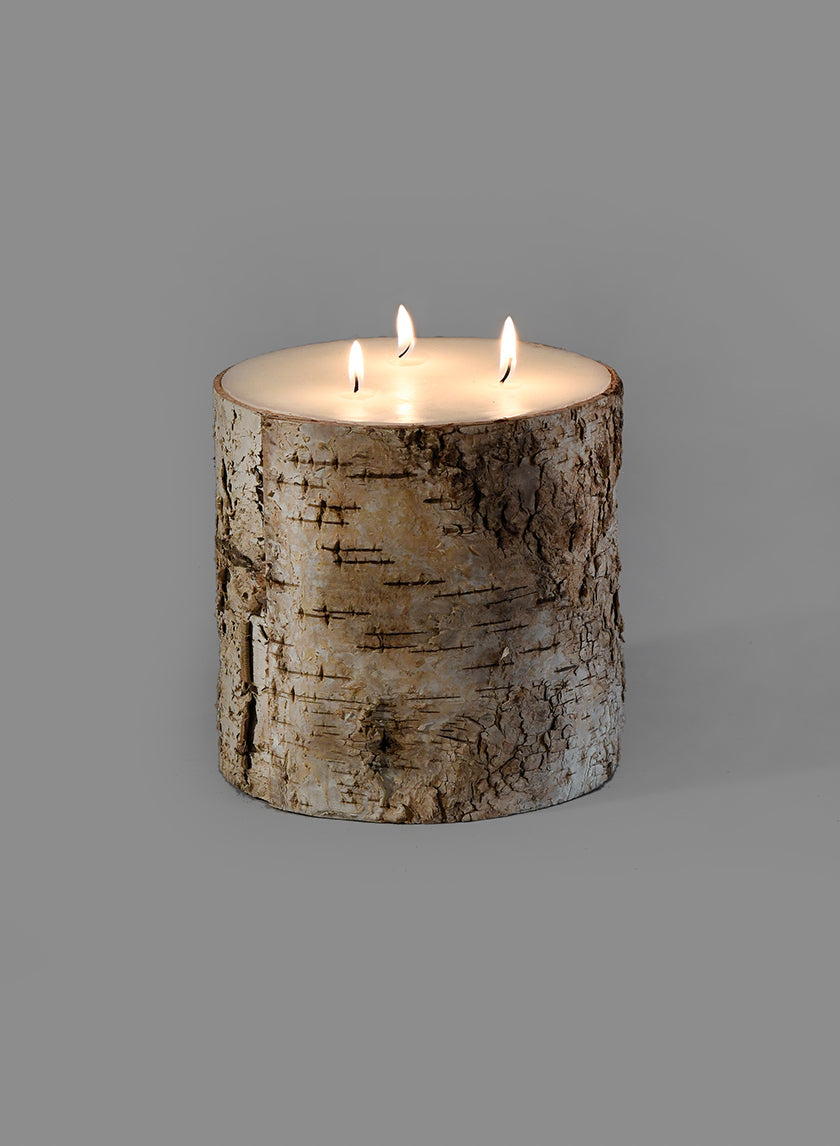 6in Wide Birch Pillar Candle Decor Jamali-garden