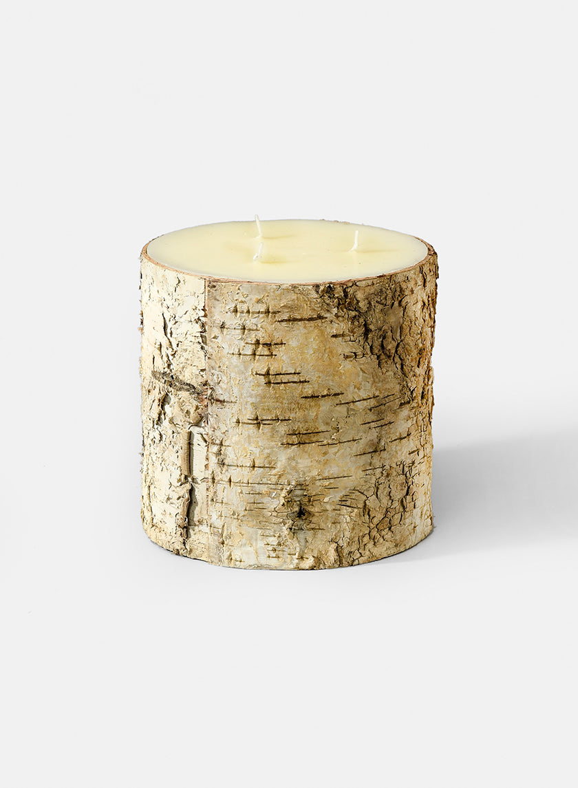 6in Wide Birch Pillar Candle Decor Jamali-garden