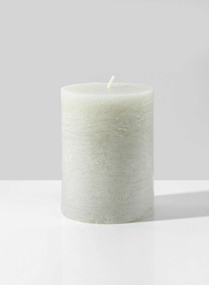 3in Wide Rustic Cement Green Pillar Candle Decor Jamali-garden