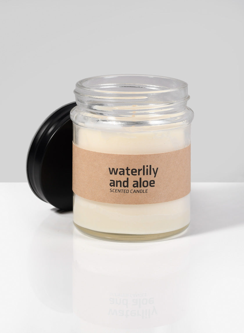 36 Hour Water Lily &amp; Aloe Scented Candle Decor Jamali-garden