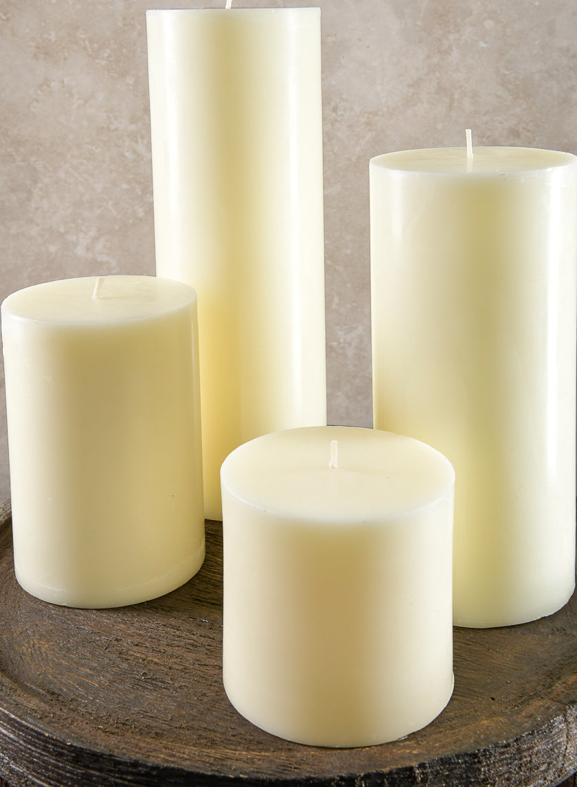 4in Wide Ivory Pillar Candle Decor Jamali-garden