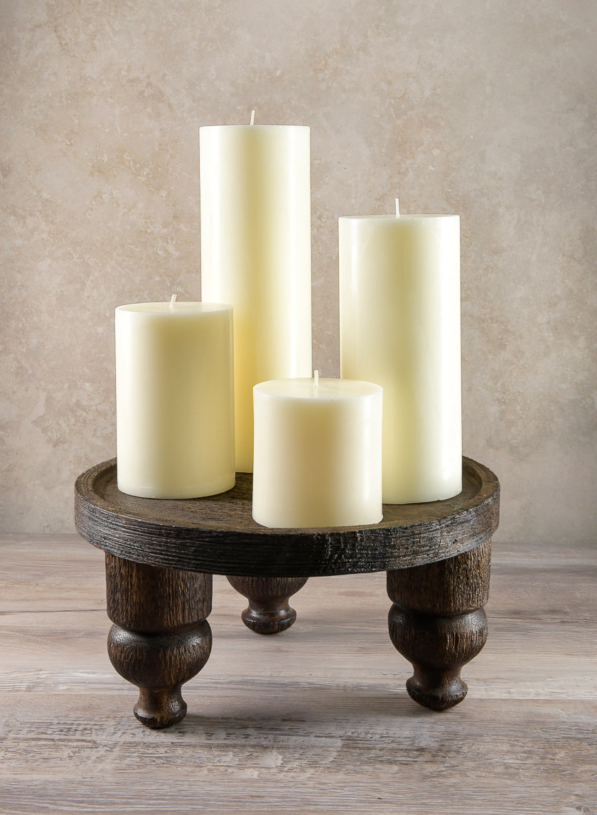 4in Wide Ivory Pillar Candle Decor Jamali-garden