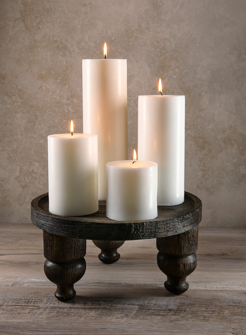 4in Wide White Pillar Candle Decor Jamali-garden