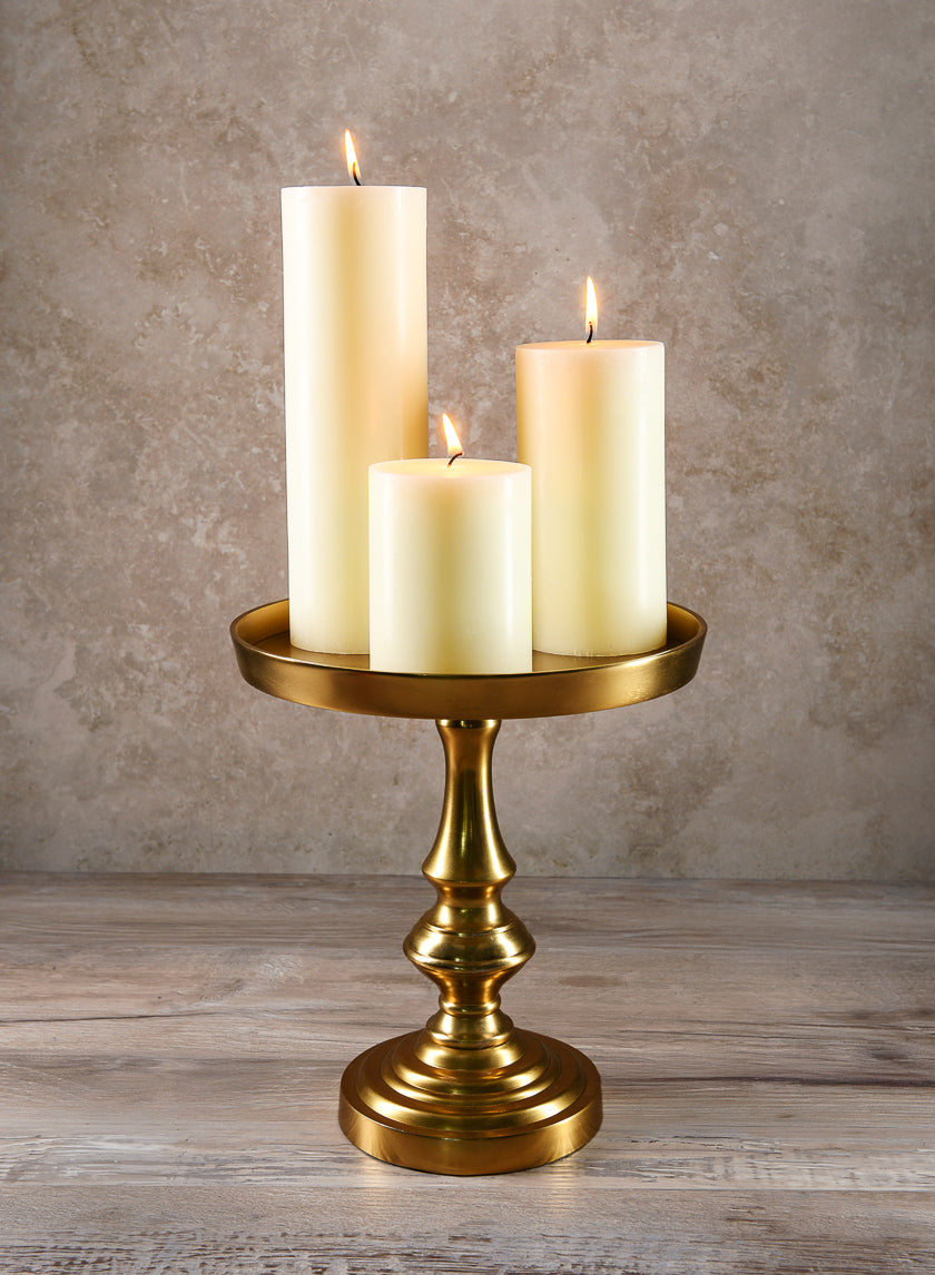 3in Wide Ivory Pillar Candle Decor Jamali-garden