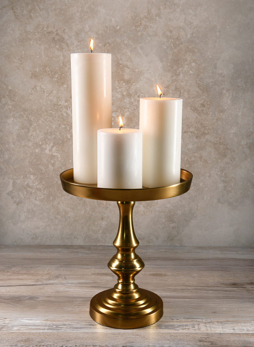 3in Wide White Pillar Candle Decor Jamali-garden