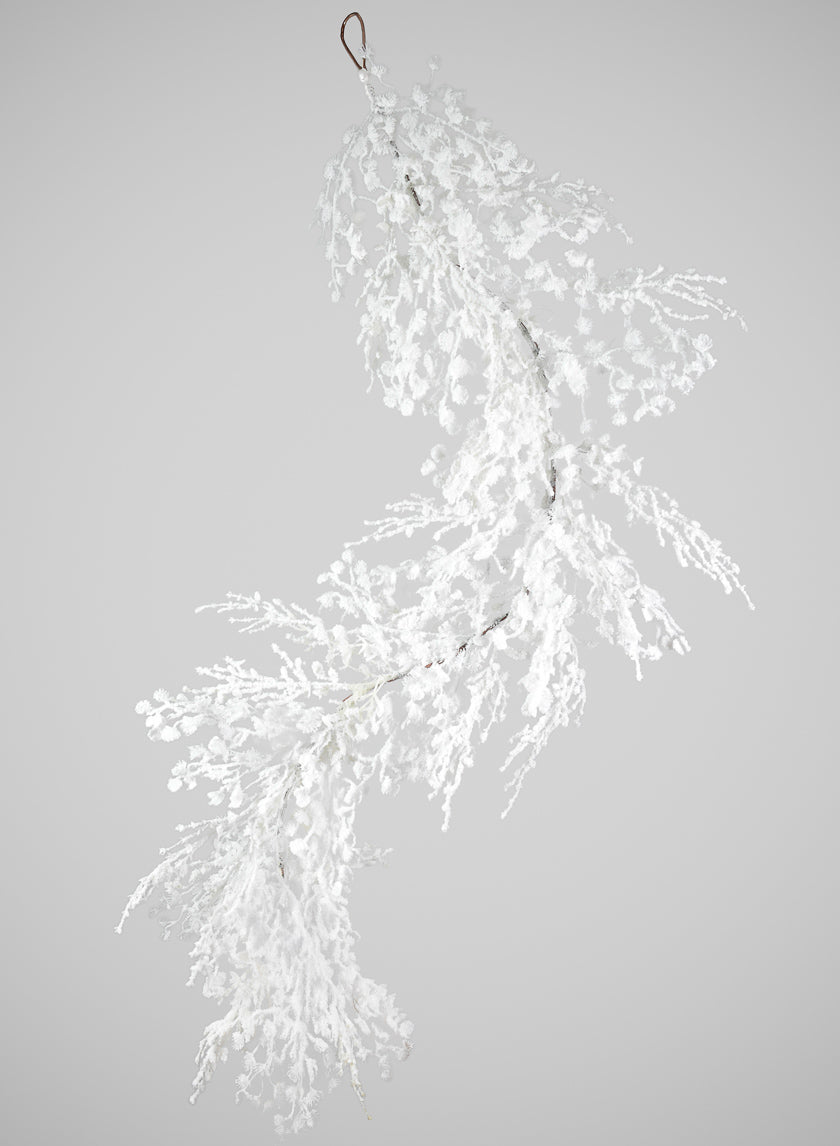 5ft Long Winter Snow Look Alpine Mix Garland, Case of 4 Decor Jamali-garden