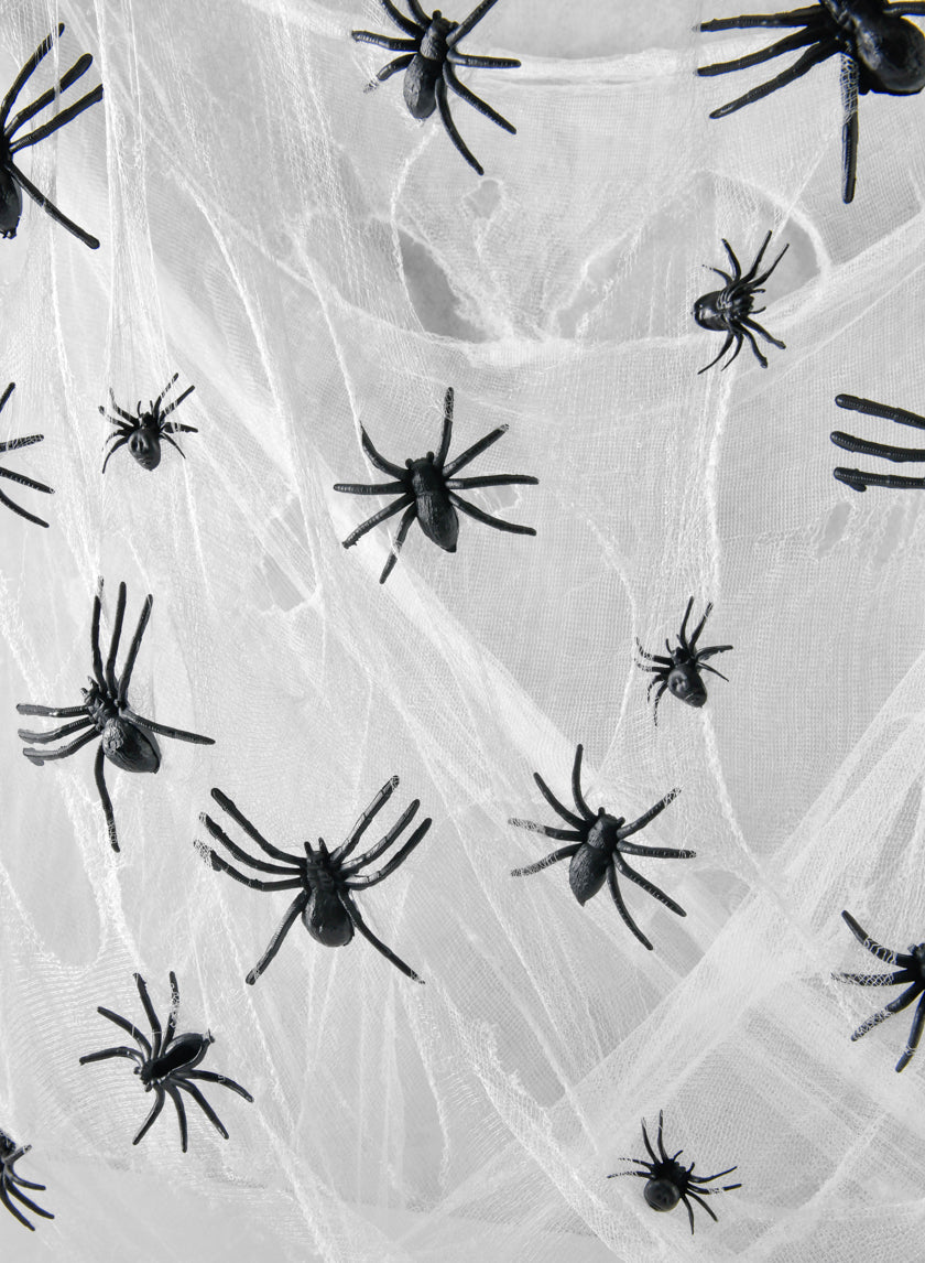 6ft Wicked Web With Small Spiders Decor Jamali-garden