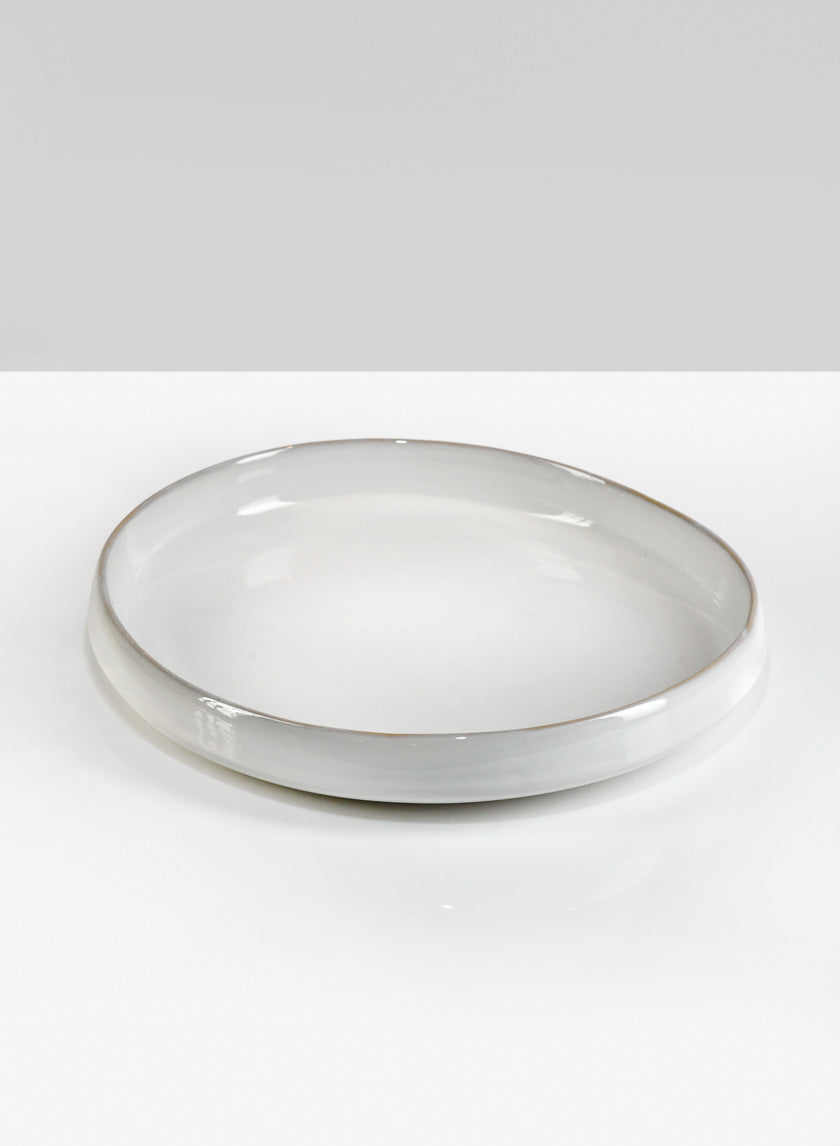 12in Ooid White Ceramic Platter Decor Jamali-garden