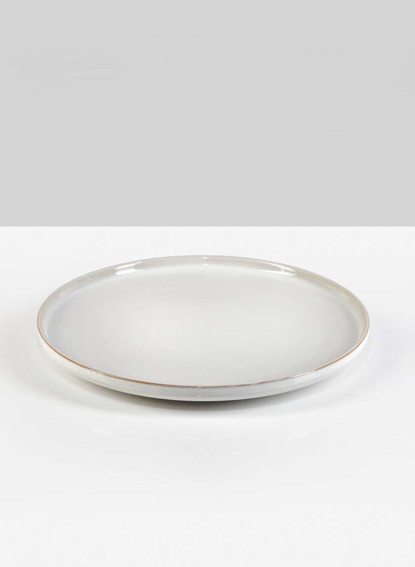 11in Wide White Ceramic Plate Decor Jamali-garden