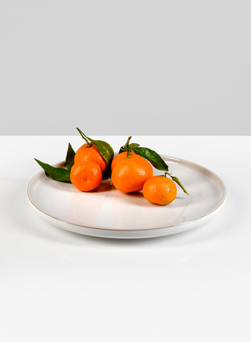 11in Wide White Ceramic Plate Decor Jamali-garden