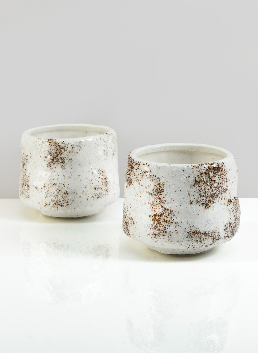 3.75in Tall Taino White Ceramic Glazed Pot Decor Jamali-garden