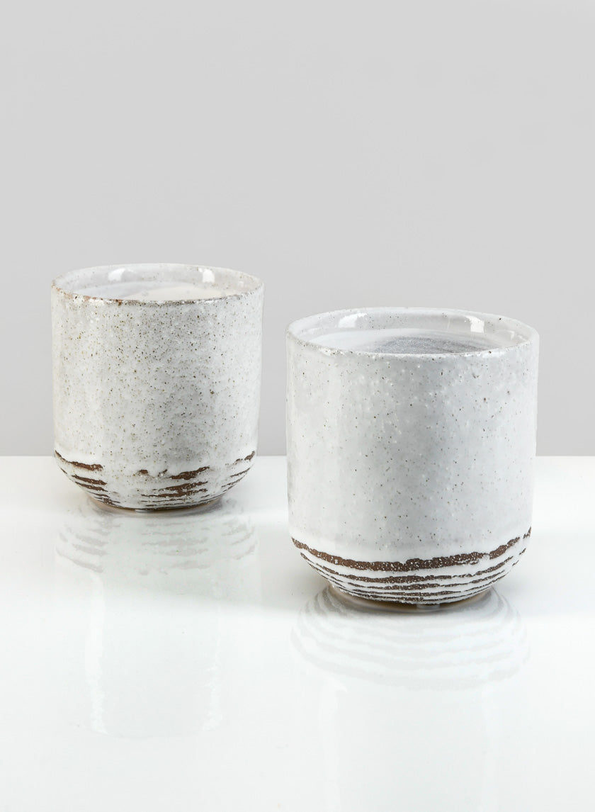 4.75in Tall Artisan Rustic White Pot Decor Jamali-garden