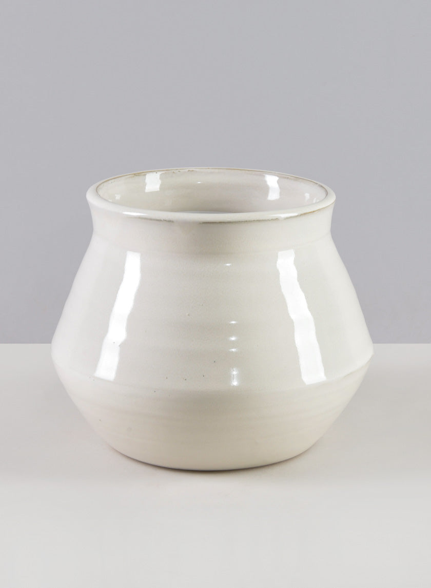 7in Wide Kasama White Artisan Bowl Decor Jamali-garden