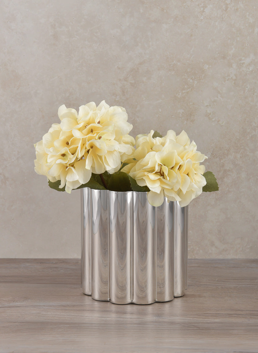 6in Tall Nuage Silver Stainless Steel Vase Decor Jamali-garden
