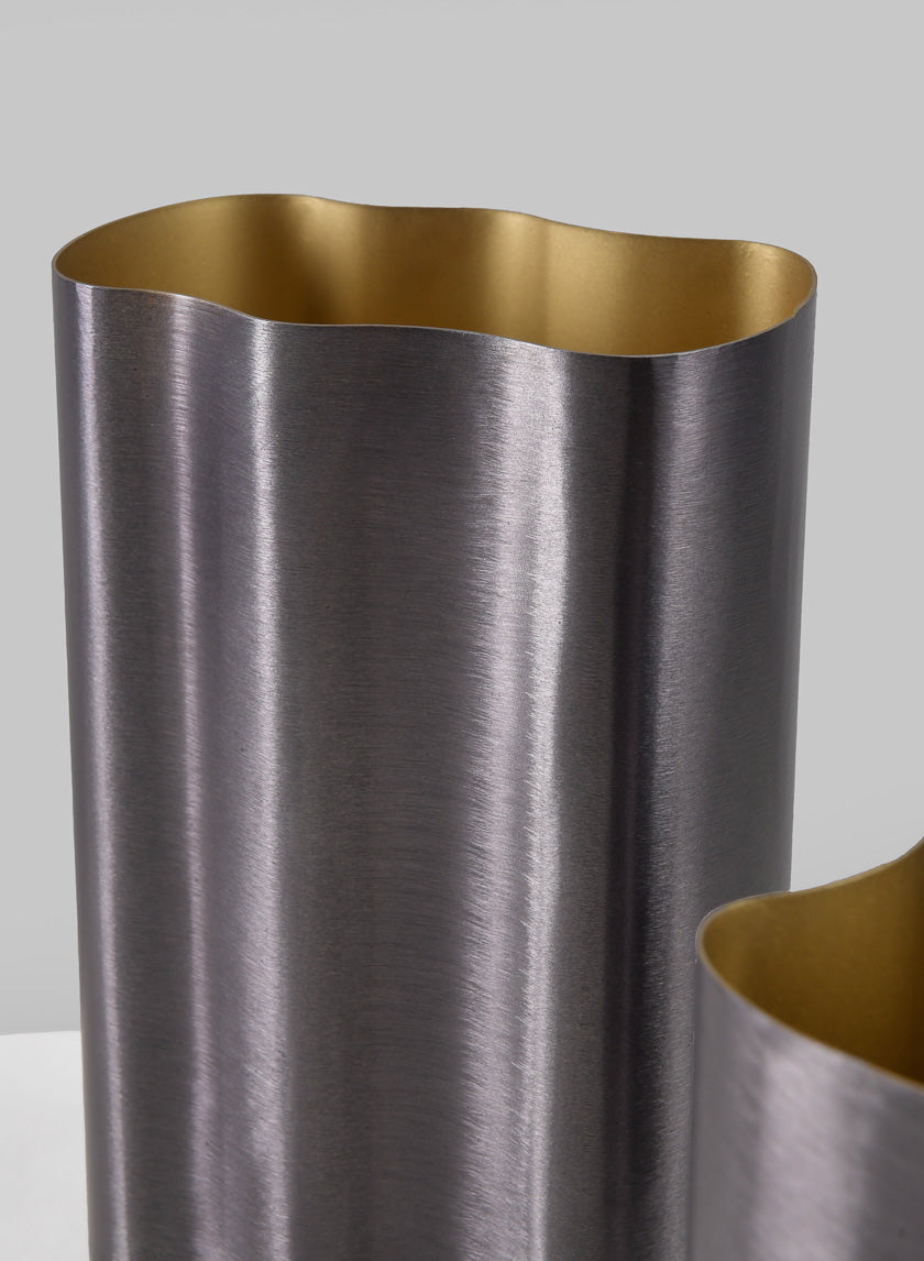 8in Tall Black Cobra Brushed Stainless Steel Vase Decor Jamali-garden