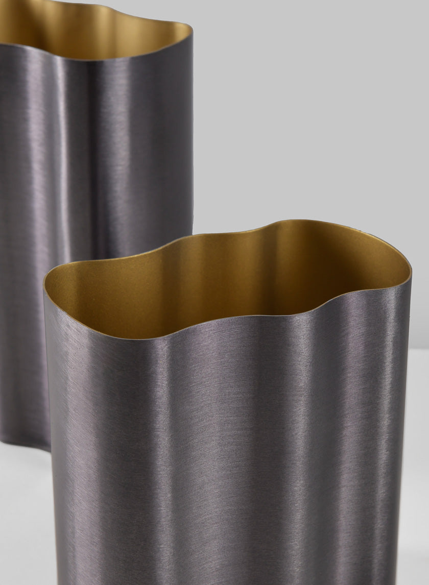 6in Tall Black Cobra Brushed Stainless Steel Vase Decor Jamali-garden