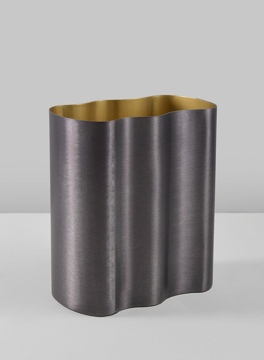 6in Tall Black Cobra Brushed Stainless Steel Vase Decor Jamali-garden