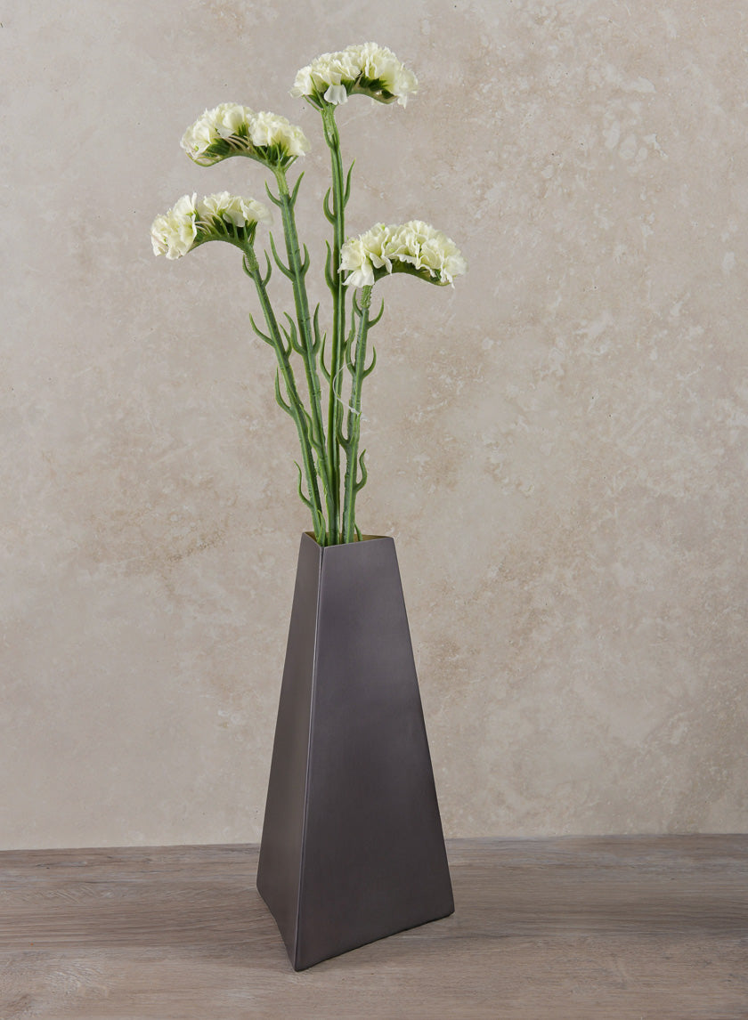 8.25in Tall Pisa Triangle Stainless Steel Vase Decor Jamali-garden