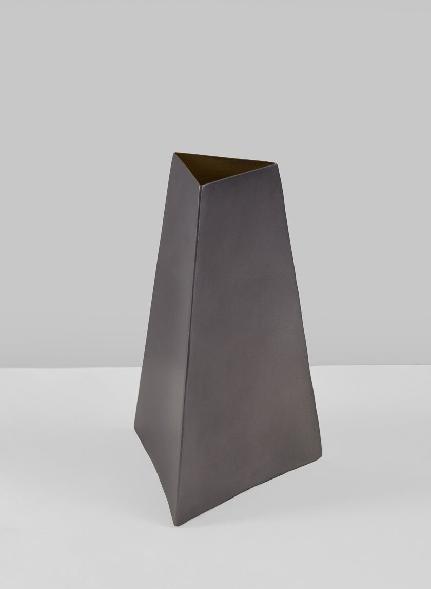 6.75in Tall Pisa Triangle Stainless Steel Vase Decor Jamali-garden
