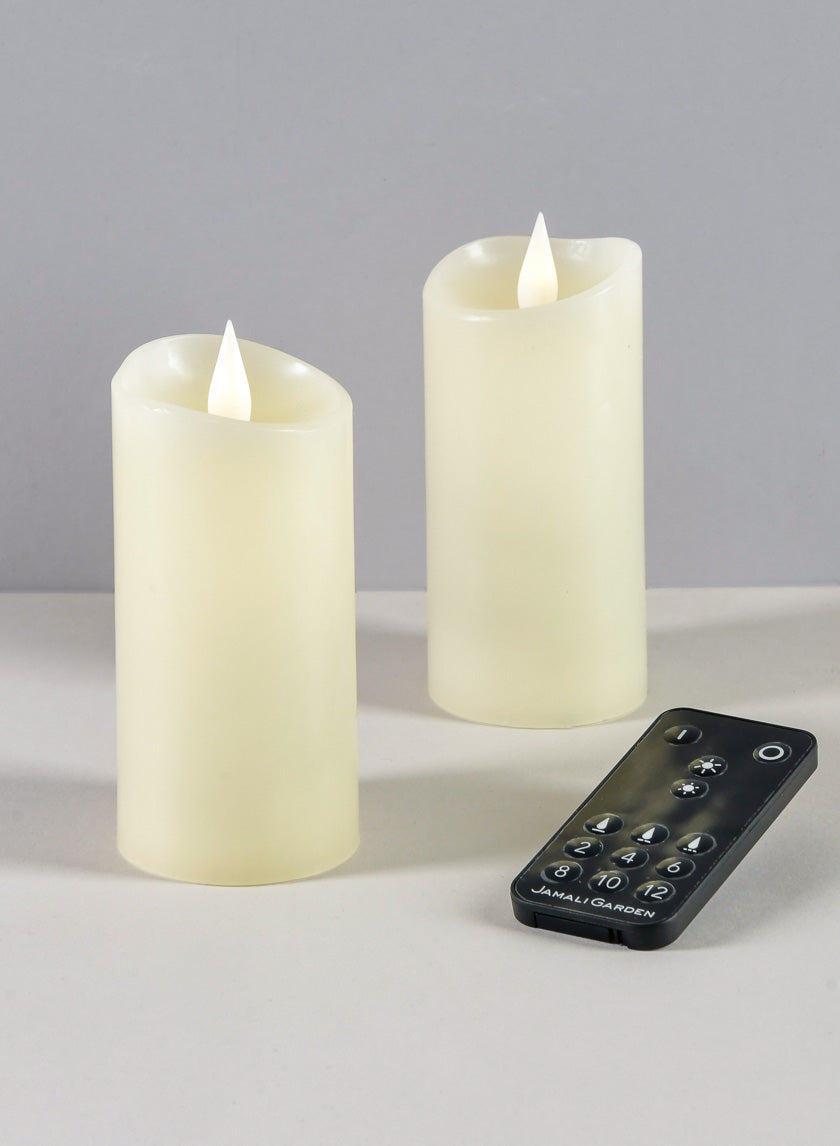 3D Flame Flameless Candle with a Remote Control Decor Jamali-garden 4.5in Tall 2in Wide SET OF 2