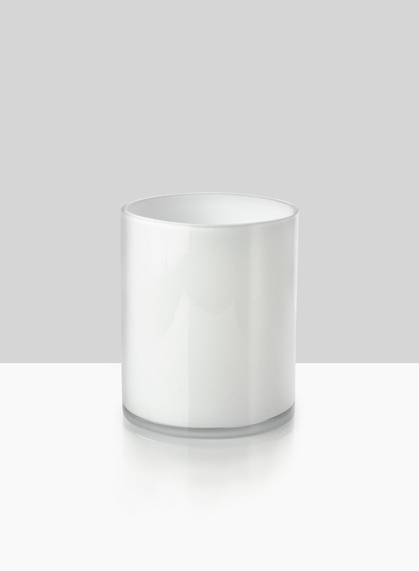 White Cylinder Glass Vases Decor Jamali-garden White 6in EACH