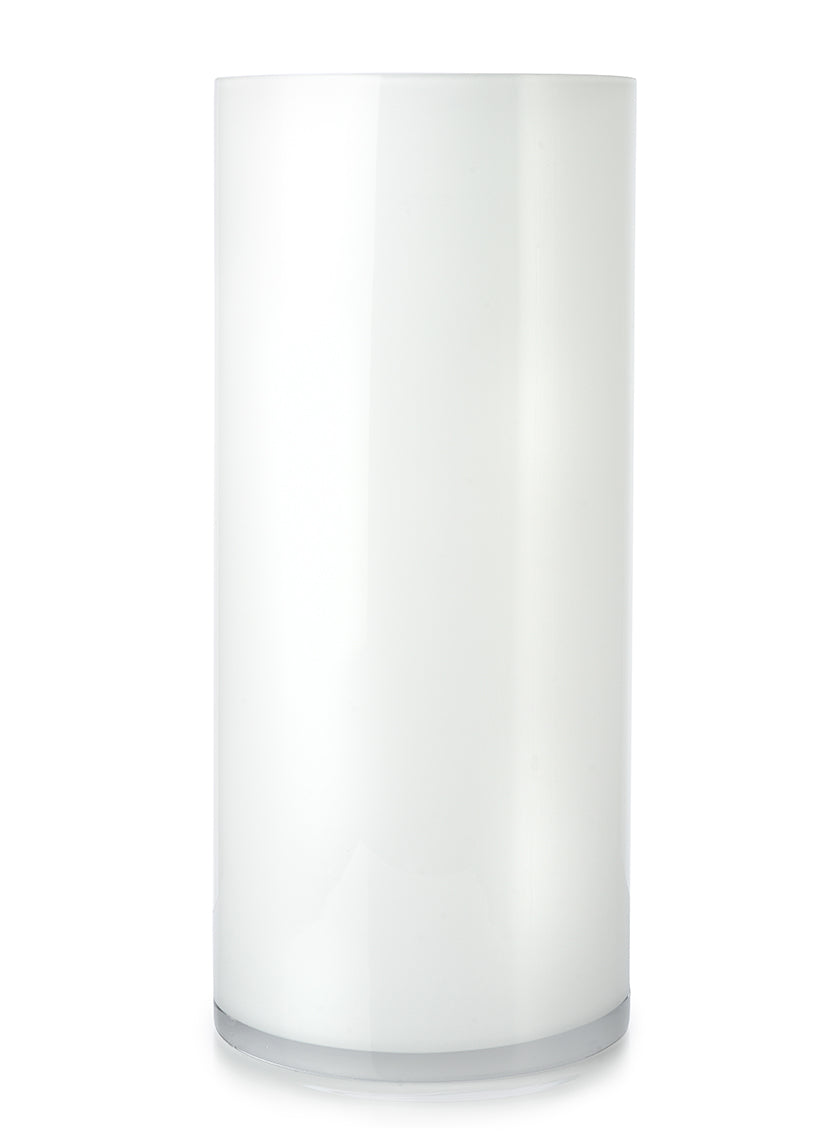 White Cylinder Glass Vases Decor Jamali-garden White 16in EACH