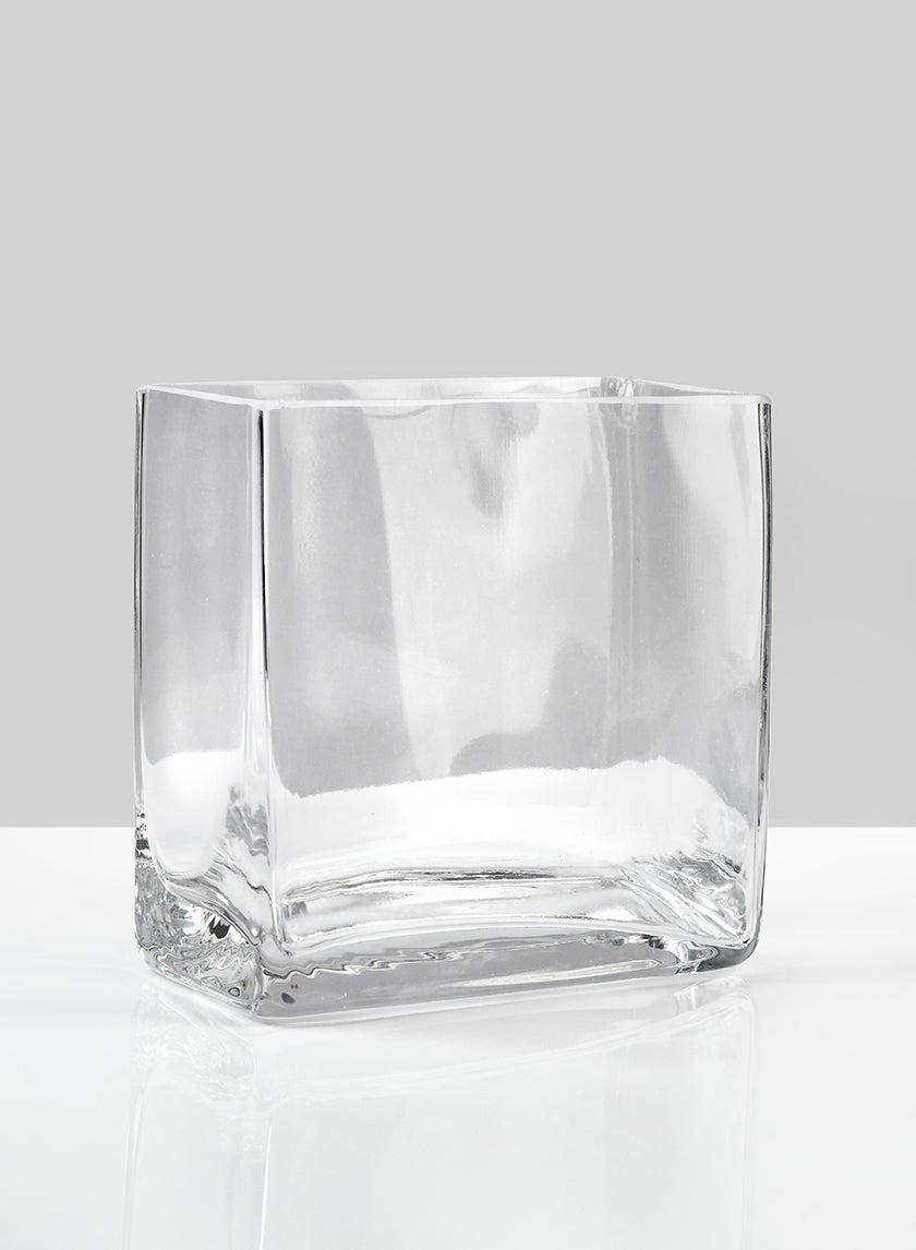 4.75in Tall Rectangle Glass Vase Decor Jamali-garden