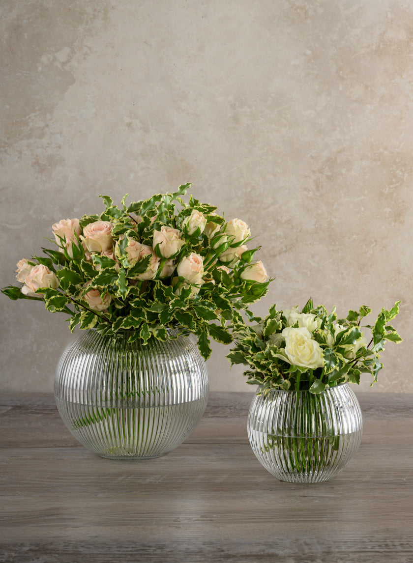 Pleated Glass Fishbowl Vase Decor Jamali-garden