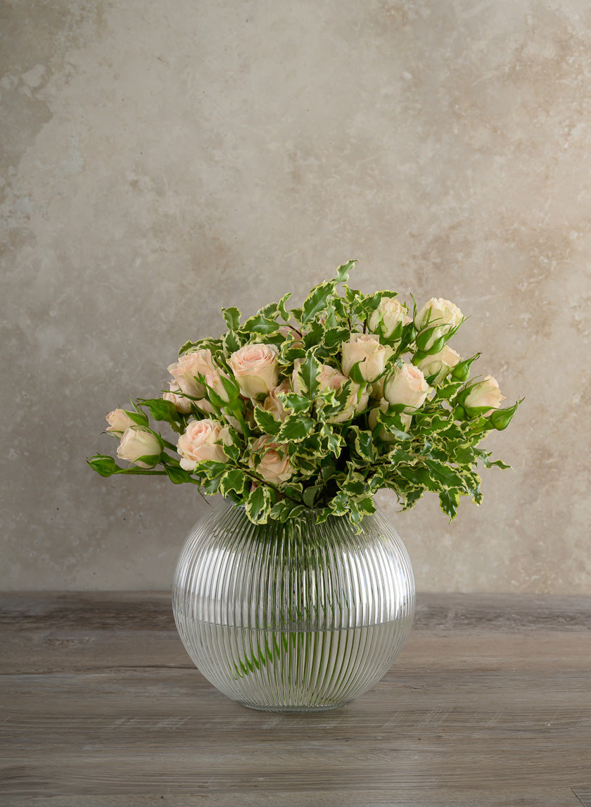Pleated Glass Fishbowl Vase Decor Jamali-garden