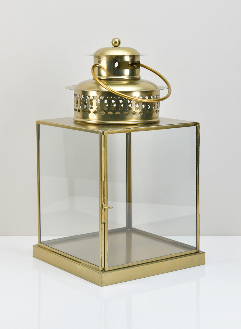 12in Tall Behnam Gold Lantern Decor Jamali-garden