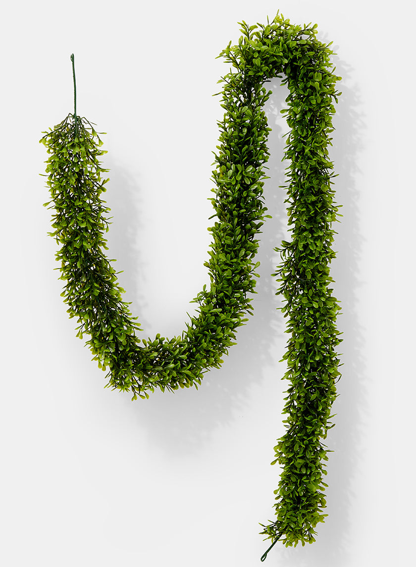 5.5ft Long Faux Boxwood Garland Decor Jamali-garden