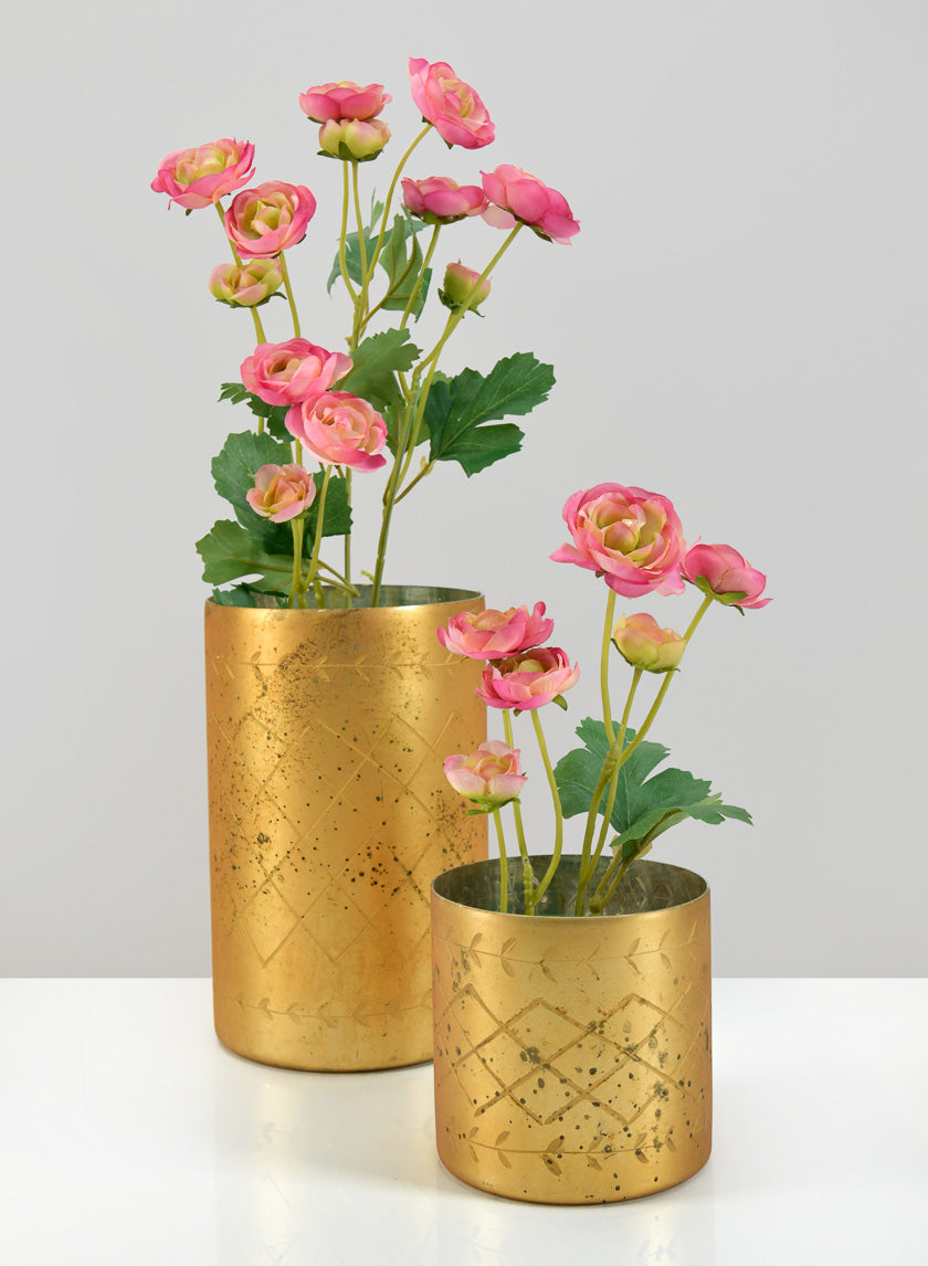 Valencia Aged Gold Mercury Glass Holder Decor Jamali-garden