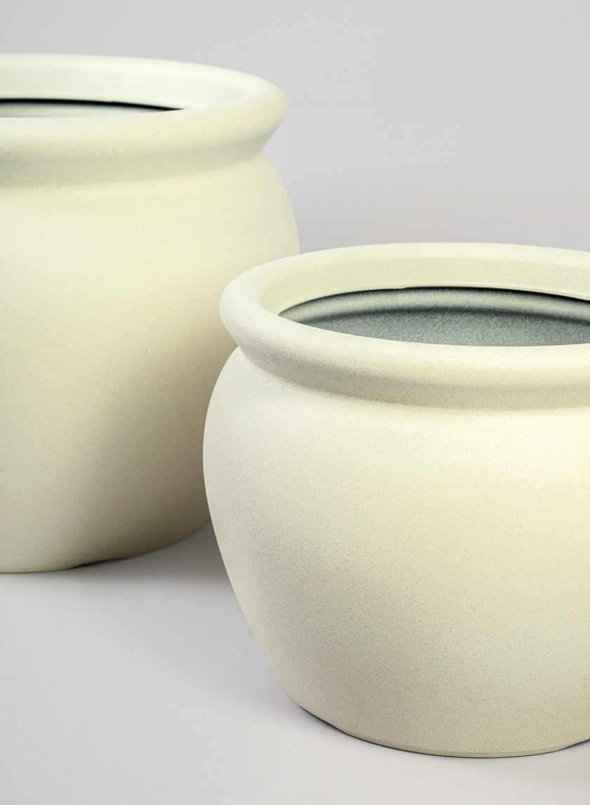 Rosetta White Real Look Light Weight PVC Bowl Planter Decor Jamali-garden