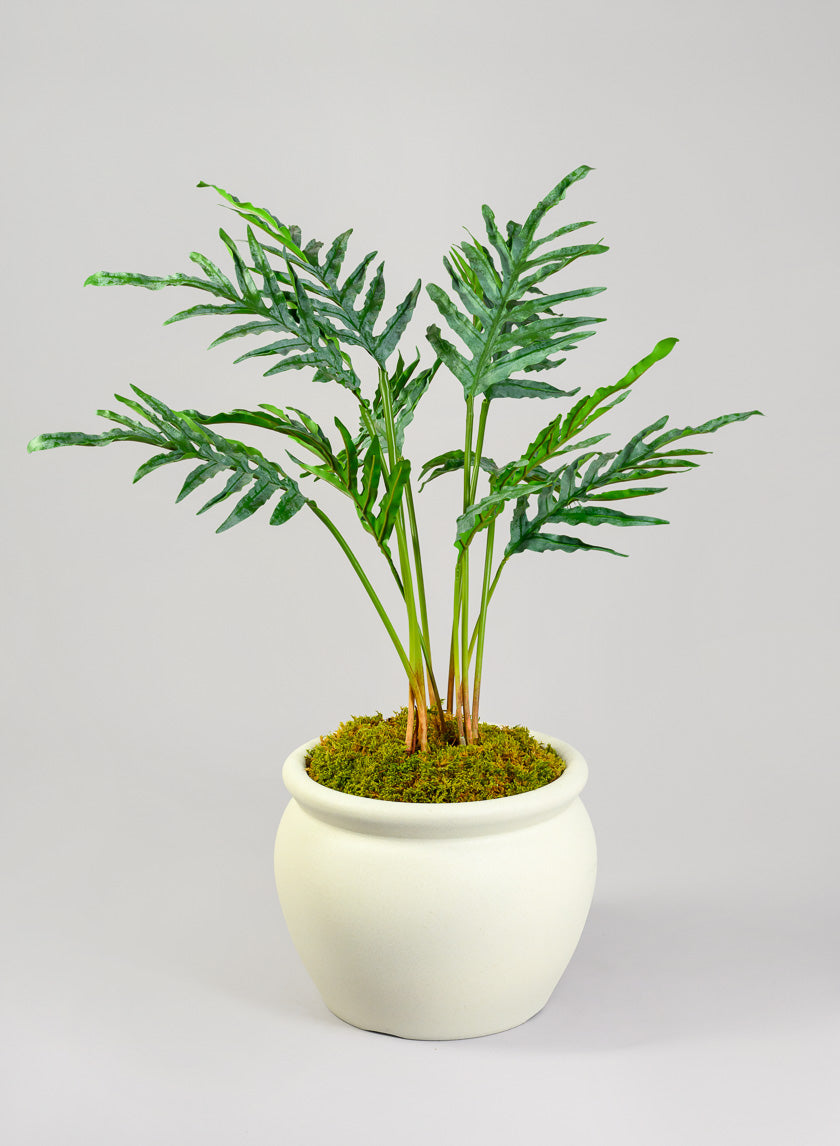 Rosetta White Real Look Light Weight PVC Bowl Planter Decor Jamali-garden