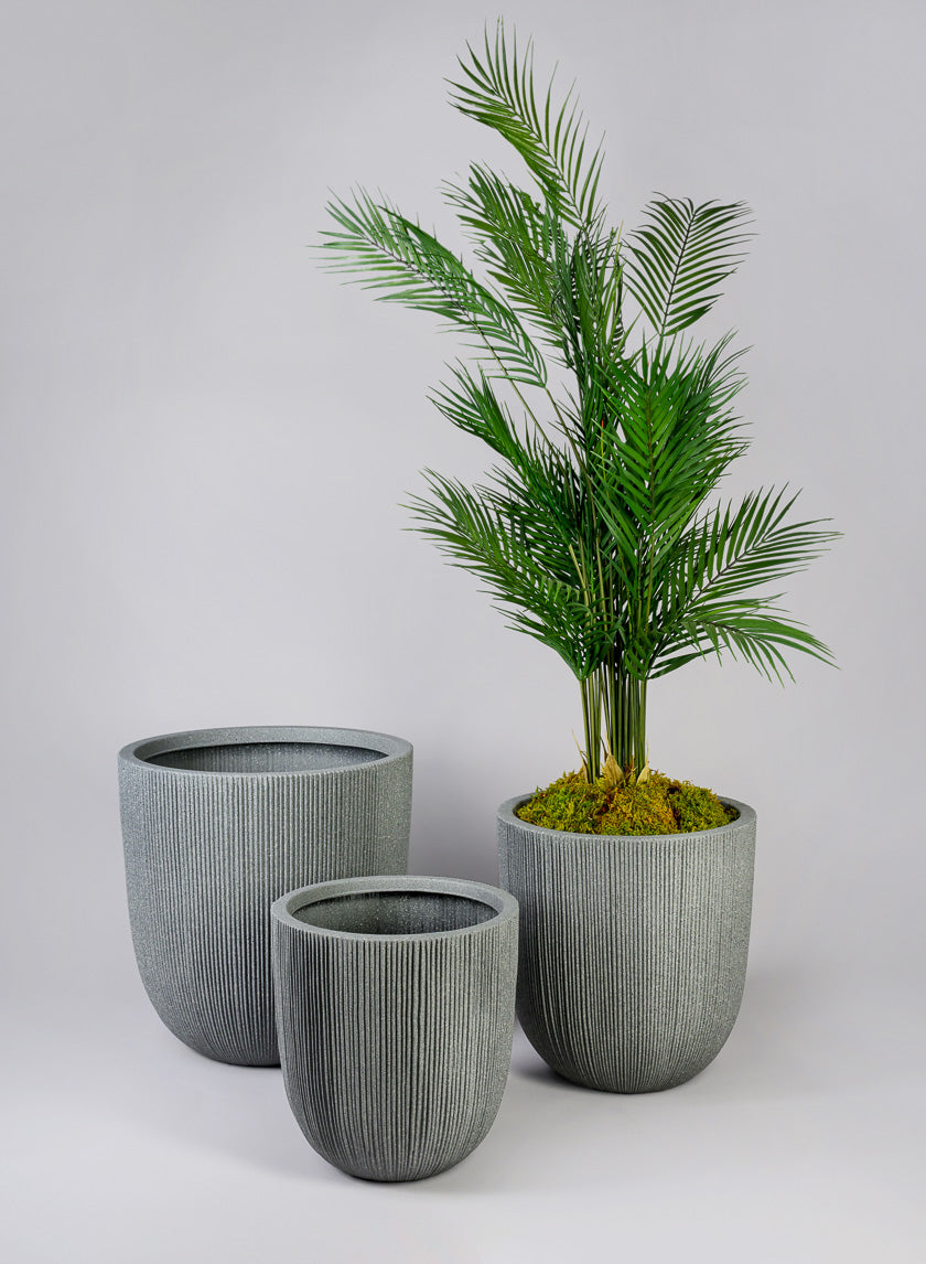Nordic Gray Real Look PVC Light Weight Planter Decor Jamali-garden