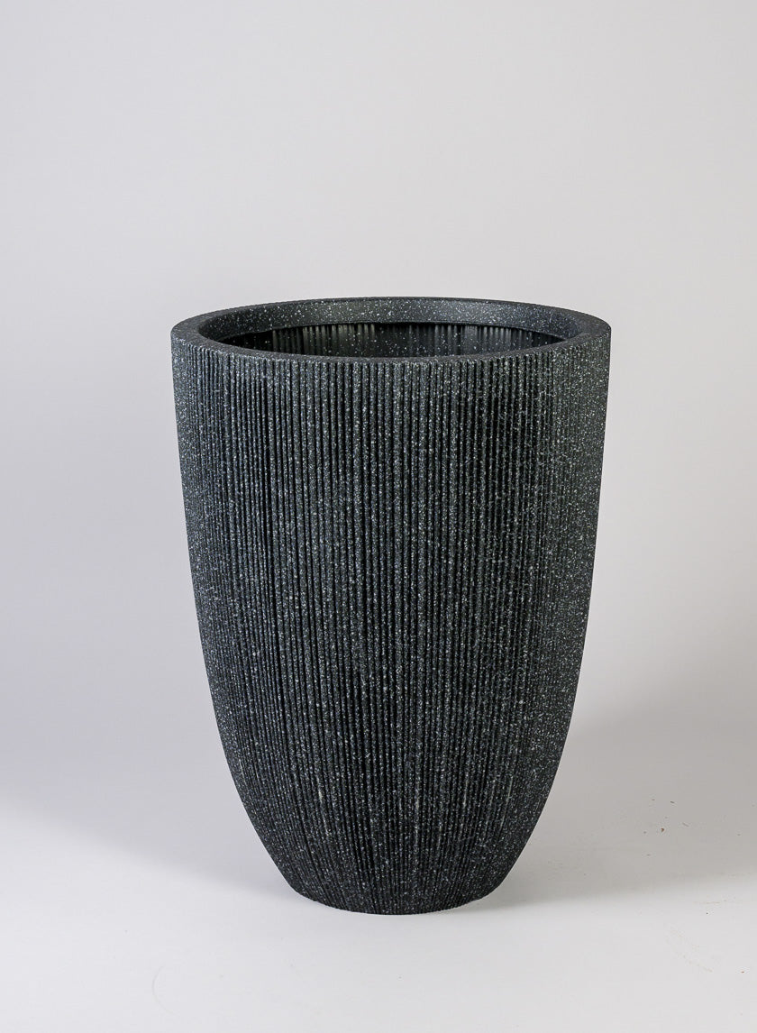 19in Tall Nordic BLK Real Look PVC Lightweight Planter Decor Jamali-garden