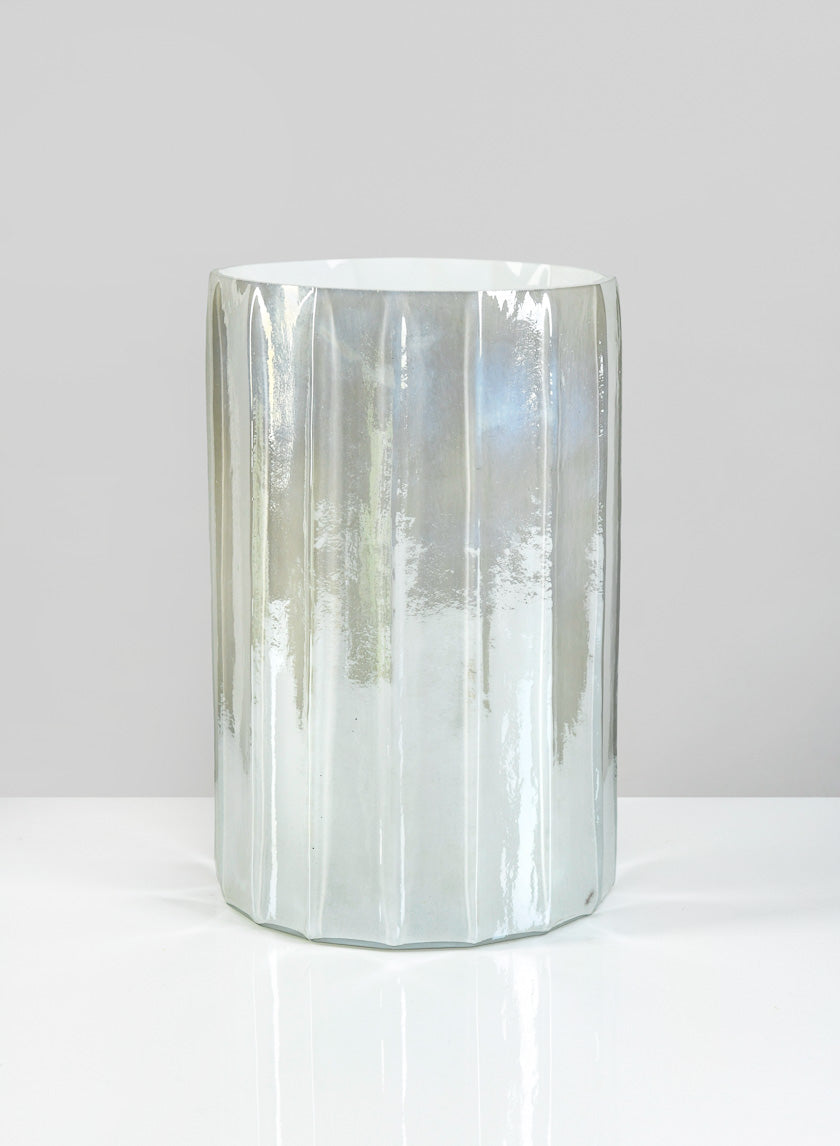 8in Tall Norvege Pearl White Vase Decor Jamali-garden