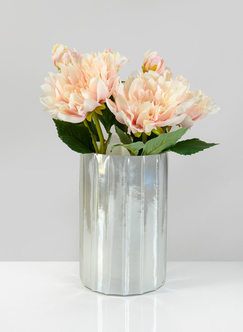 8in Tall Norvege Pearl White Vase Decor Jamali-garden