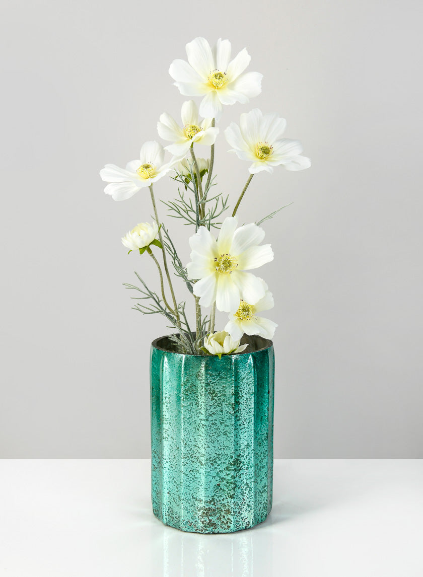 6in Tall Norvege Antique Teal Vase Decor Jamali-garden