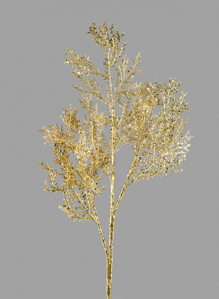 32in Glittered Gold Fern Spray Decor Jamali-garden