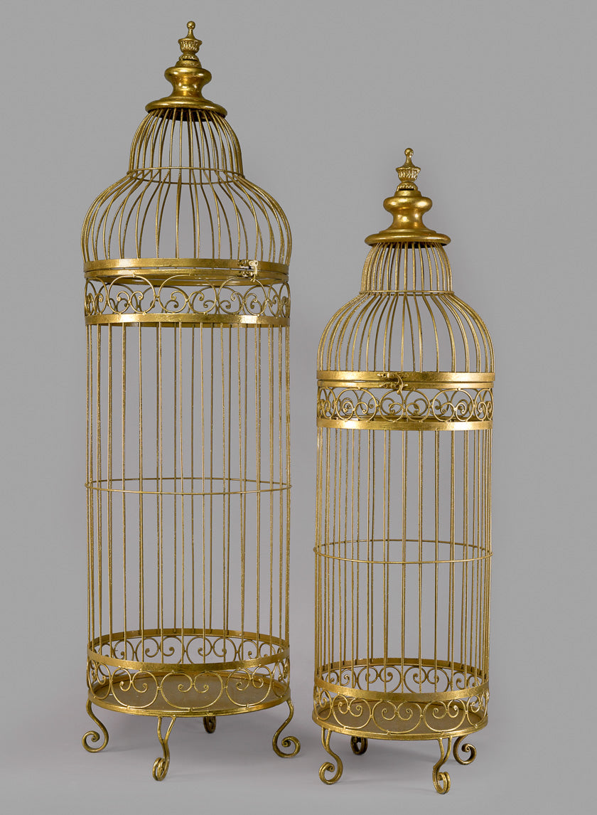 Antique Gold Iron Birdcages Decor Jamali-garden