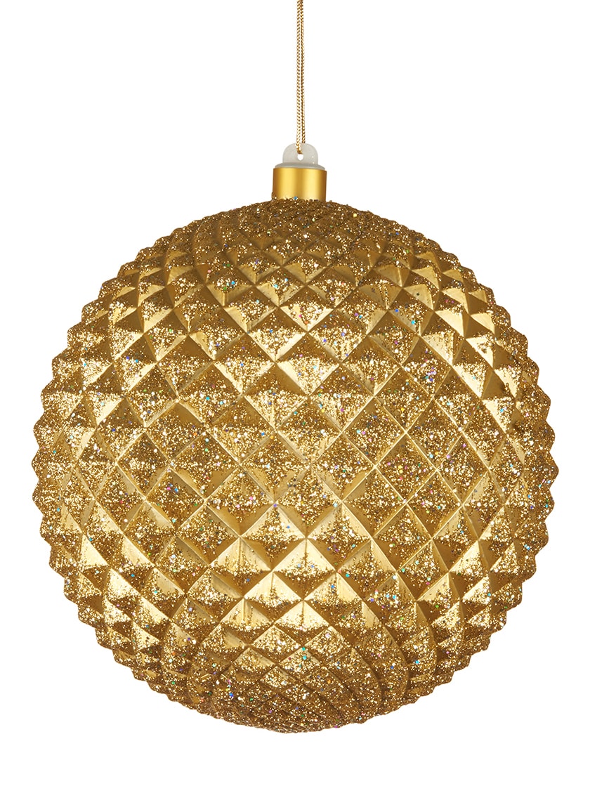 8in Round Gold Glitter Durian Ball Ornament Decor Jamali-garden